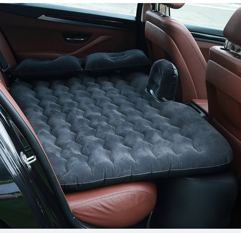 Portable Travel Inflatable Car SUV RV Truck Minivan Back Seat Air Mattress Bed with Pump Black