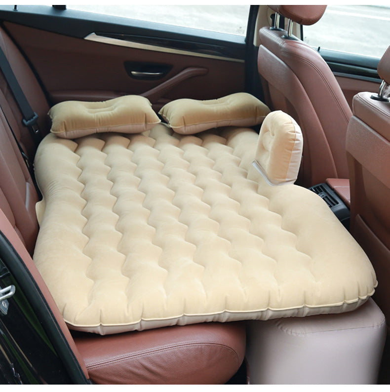 Portable Travel Inflatable Car SUV RV Truck Minivan Back Seat Air Mattress Bed with Pump Beige