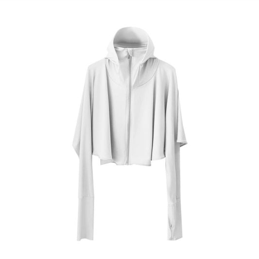 Summer Outdoor Sun-Proof Anti-UV Long Sleeve Hoodie Jacket- White