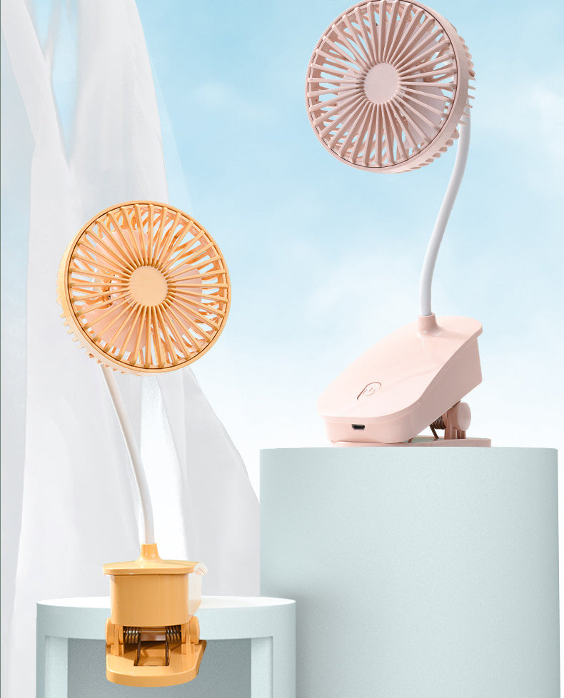 Portable Rechargeable Table Clip Fan Yellow