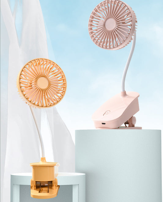 Portable Rechargeable Table Clip Fan Pink