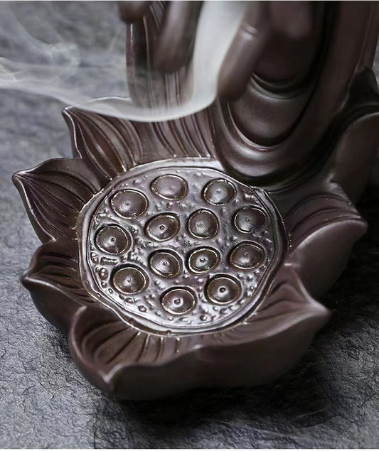 Backflow Incense Burner Hand Lotus