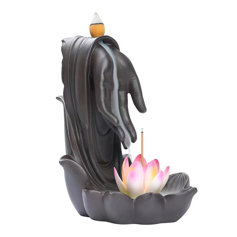 Backflow Incense Burner Hand Lotus