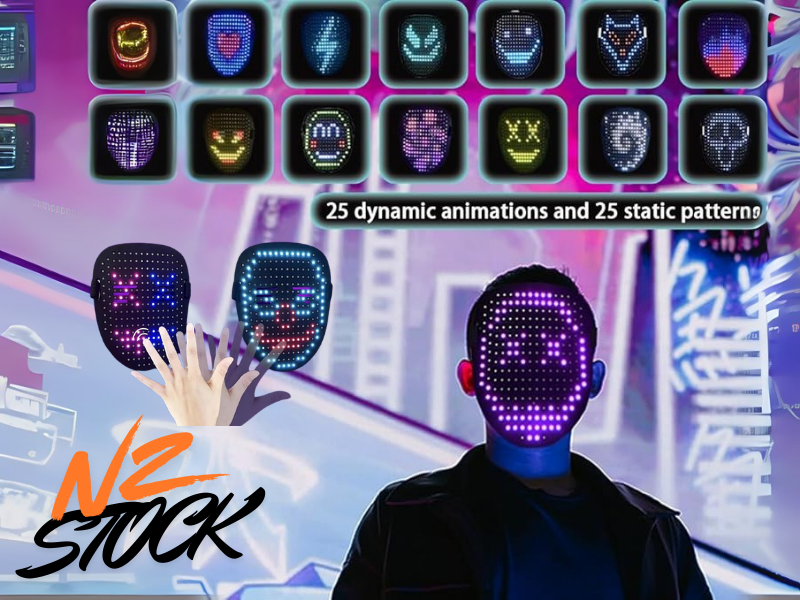 LED Light UP Mask, Mask for Cosplay Halloween Costume Parties