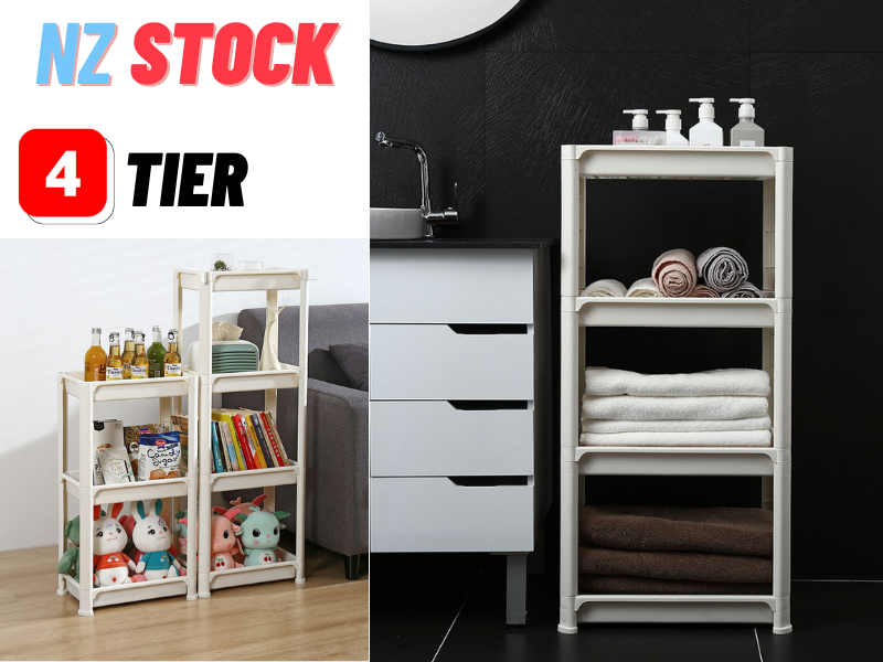 *CLEARANCE* Bathroom Storage Rack 4 Tier Bathroom Organizer itchen Bathroom Organizer Rack Shelf