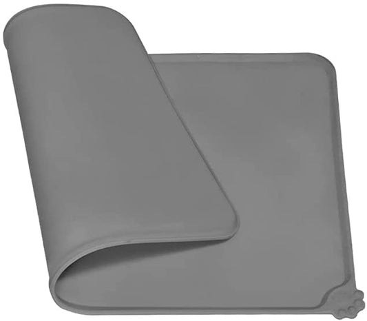 Silicone Non-Stick Dog Cat Bowl Mat Gray