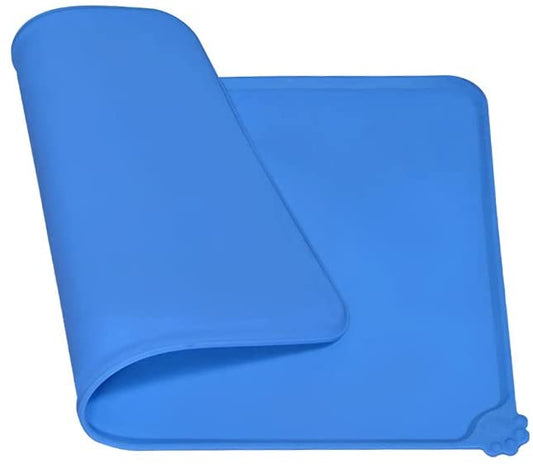 Silicone Non-Stick Dog Cat Bowl Mat Blue