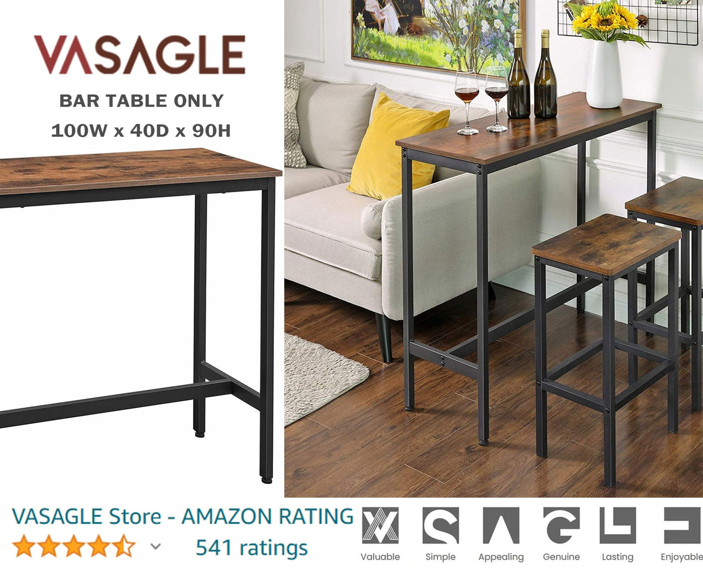 Bar Table Rectangular Bar Table, Kitchen Table