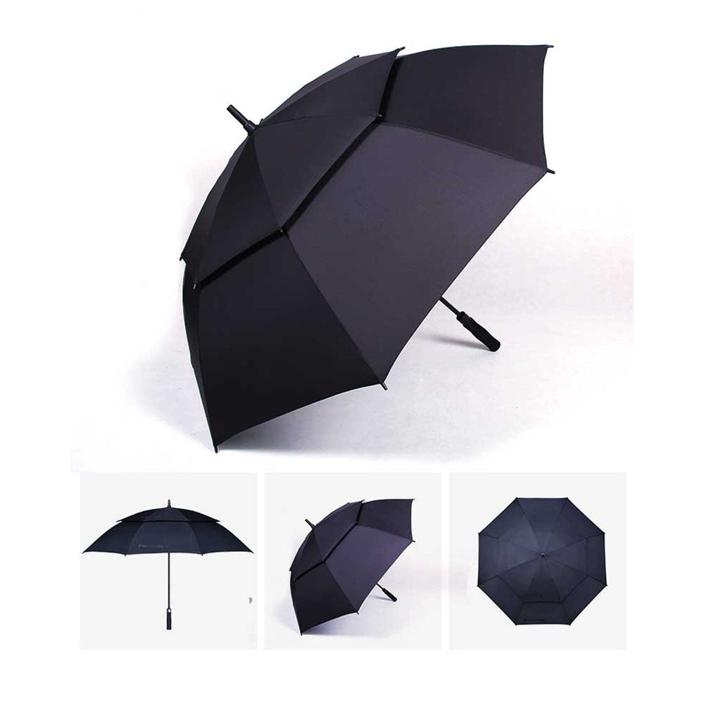 Golf Umbrella Windproof Umbrella Extra Large Golf Umbrella - 135cm Black