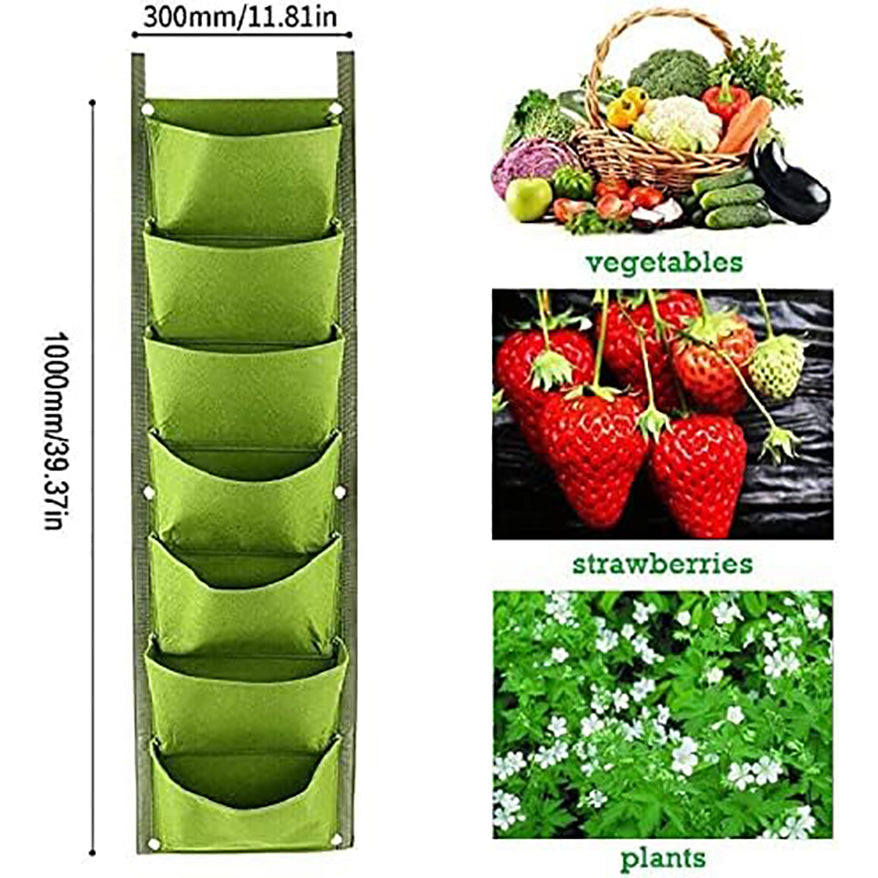 Plant Bag Wall Hanging Garden Planter 7 Pockets