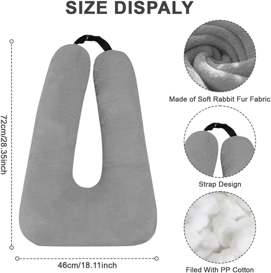 Kids Travel Pillow, Multifunctional U-shaped Car Cushion, Back Seat Supports Gray