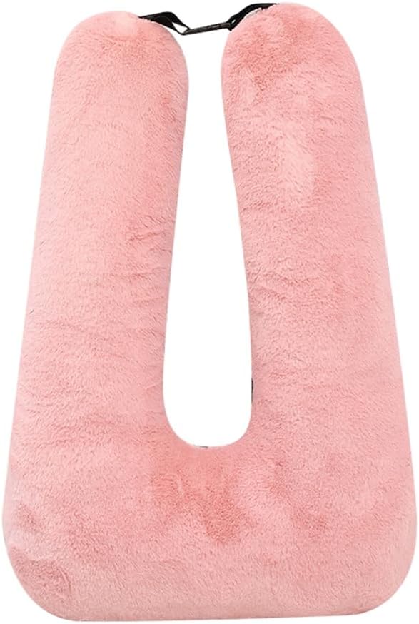 Kids Travel Pillow, Multifunctional U-shaped Car Cushion, Back Seat Supports Pink