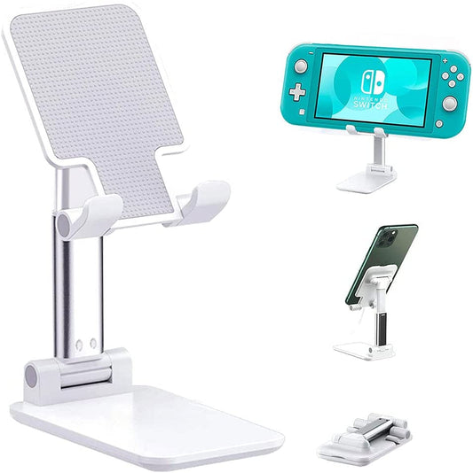 Foldable Angle Height Adjustable Desk Phone Tablet Holder White