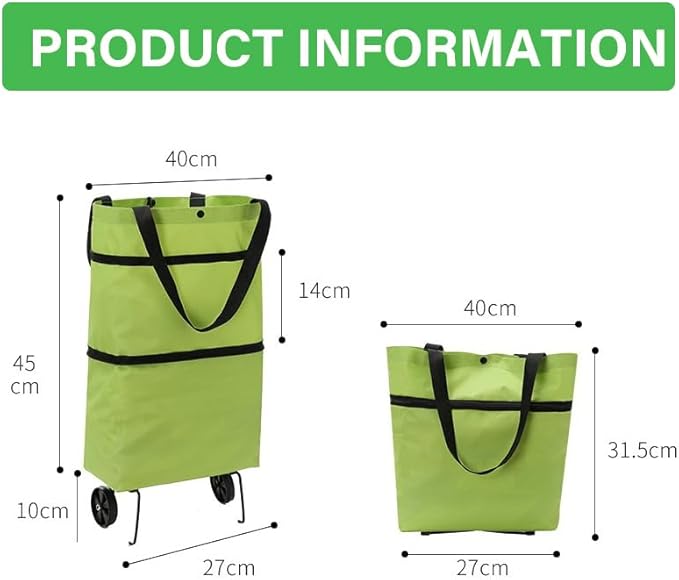 Foldable Shopping Cart Green