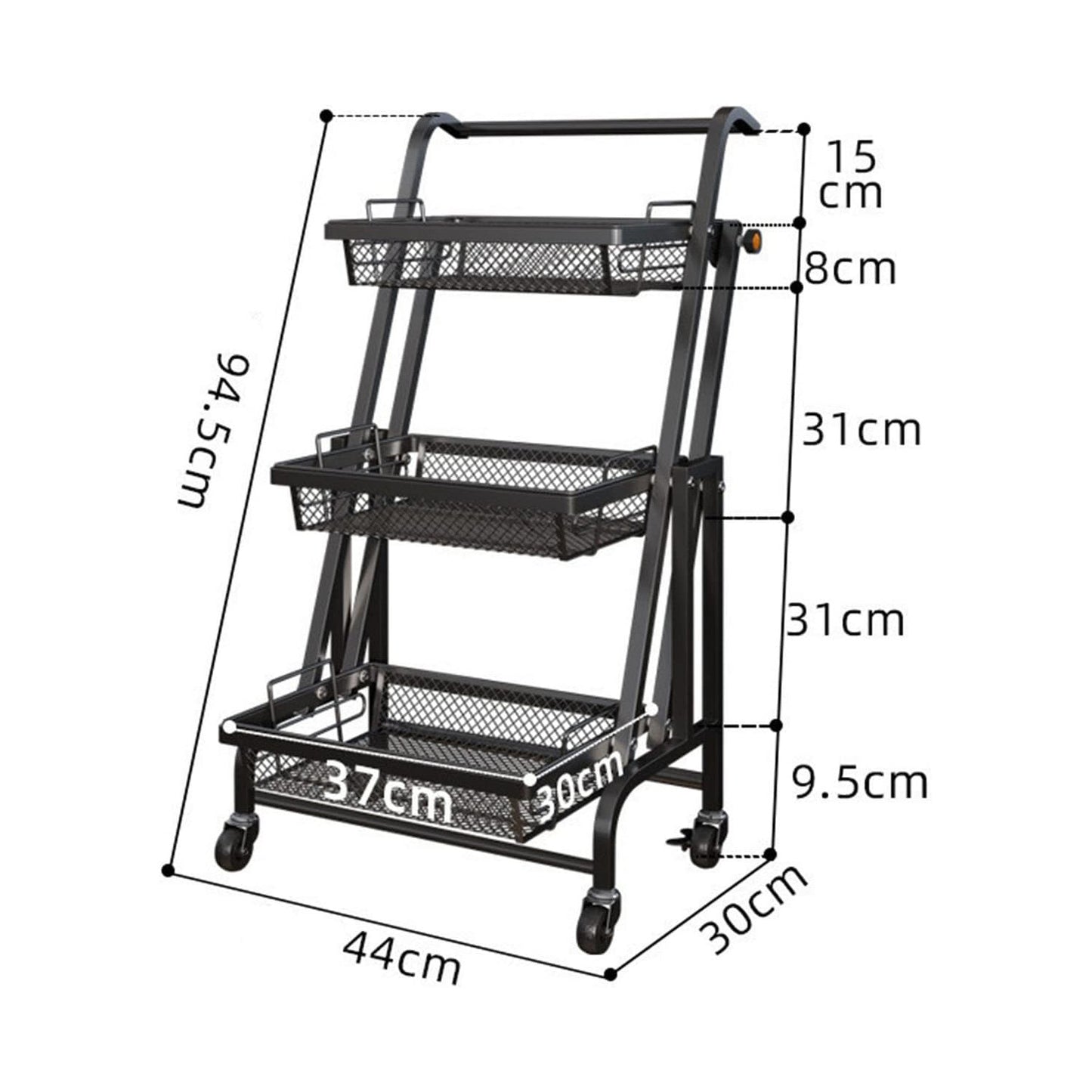 3-Tier rotating Serving Cart white