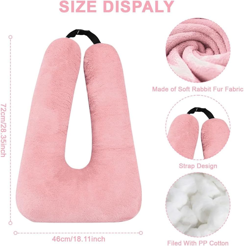 Kids Travel Pillow, Multifunctional U-shaped Car Cushion, Back Seat Supports Pink