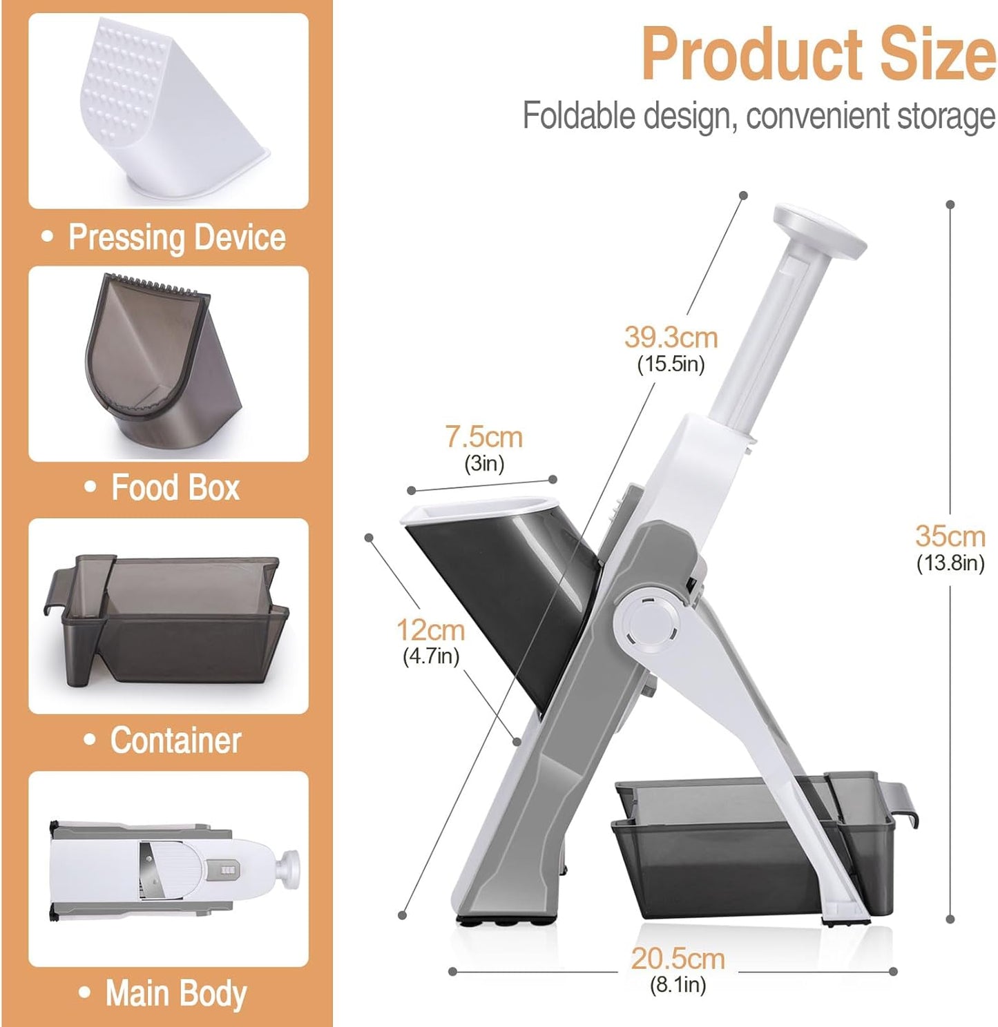 Vegetable Slicer Chopper Potatoes Cutter Gray
