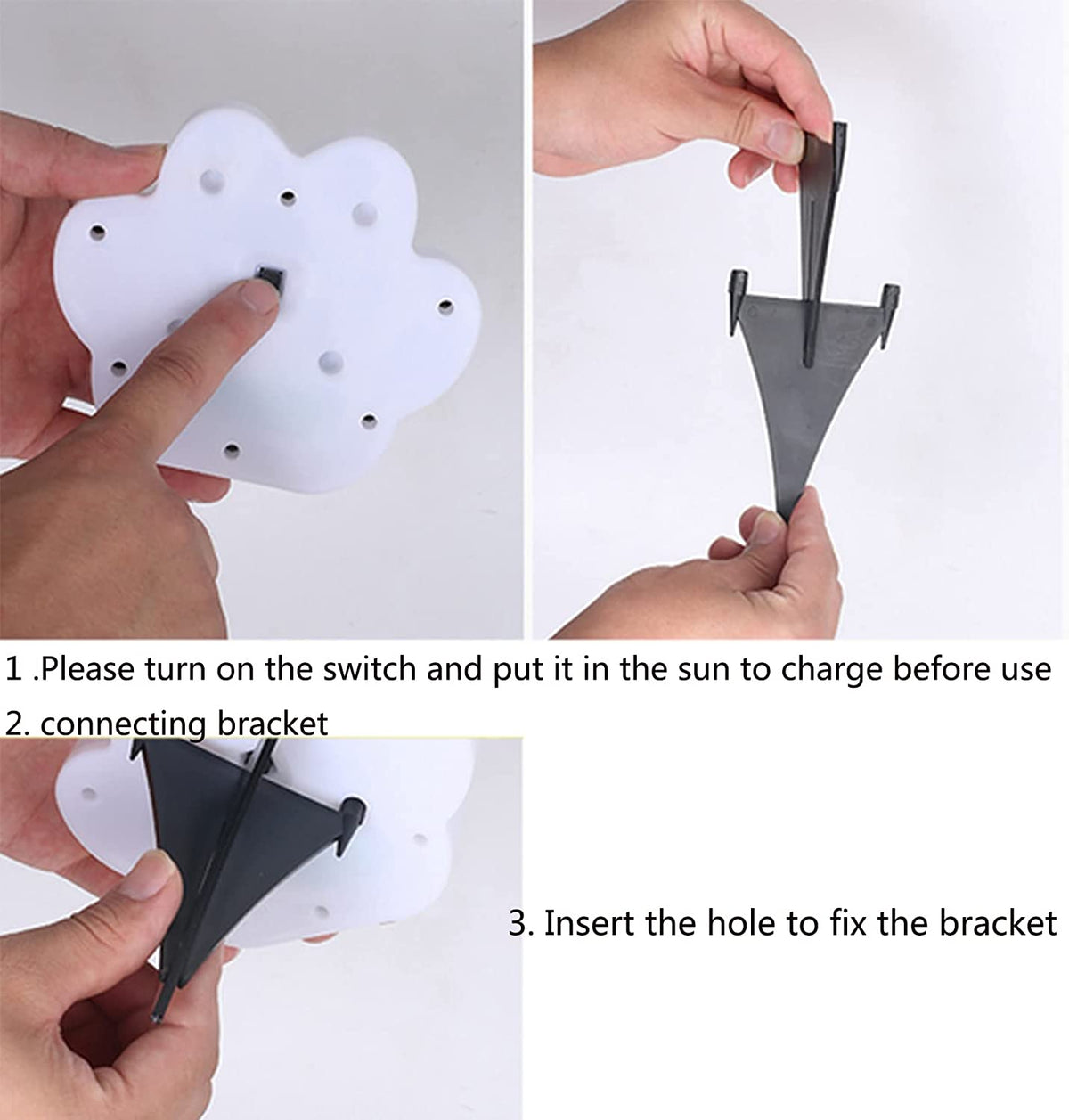 Paw Print Solar Lights 4 Pack,Solar Garden Light