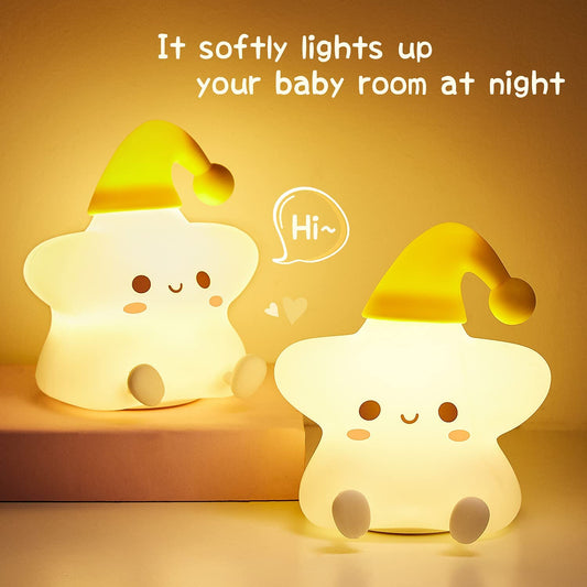 Night Light Tapping Rechargeable Night Light Sleeping Silicone Lights Star
