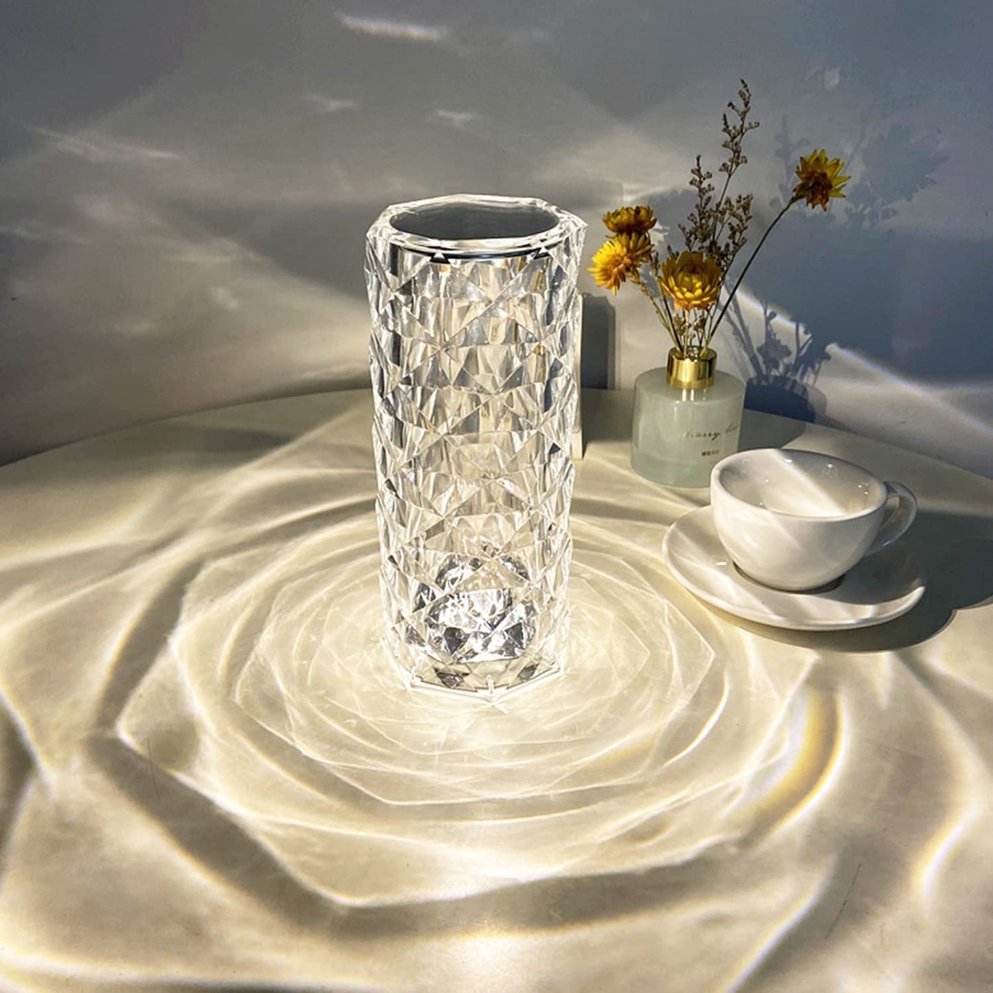 Crystal Lamp,16 Color Changing Rose Crystal Diamond Table Lamp,USB Rechargeable Touch Bedside Lamp Night Light with Remote Control