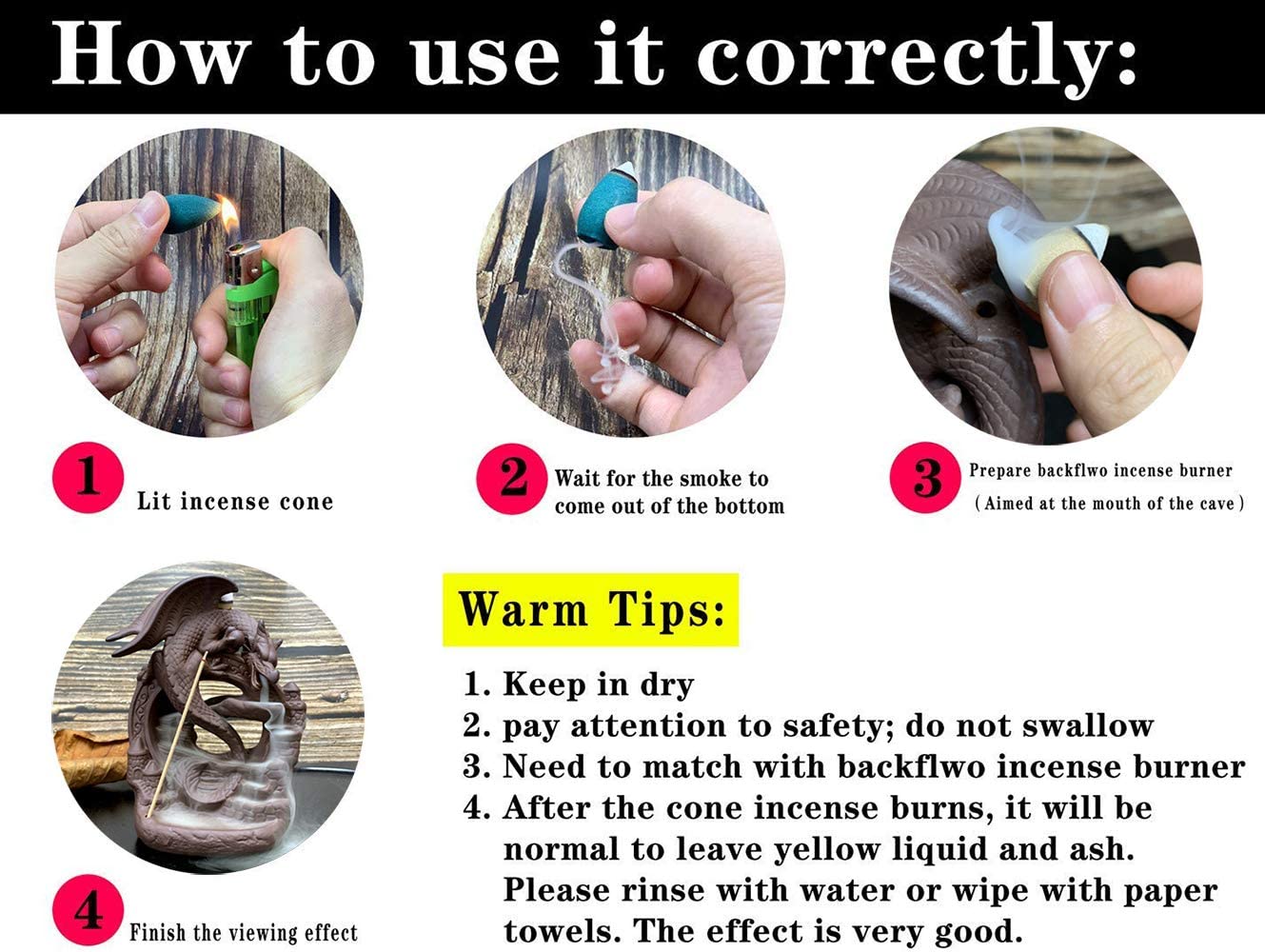 Backflow Incense Burner Dragon Castle