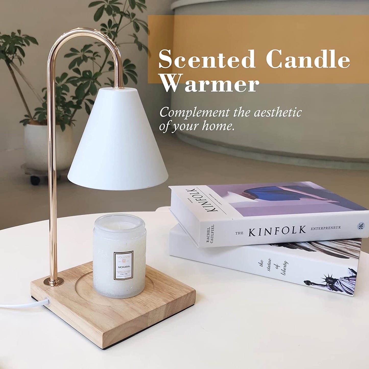 Candle Warmer Lamp Dimmable Electric Candle Wax Melter Lamp - White Oak
