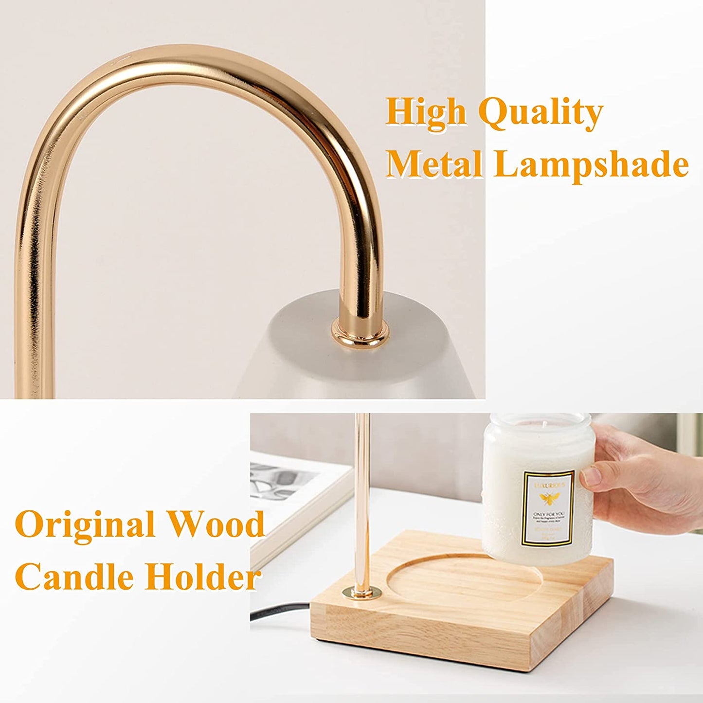 Candle Warmer Lamp Dimmable Electric Candle Wax Melter Lamp - White Oak