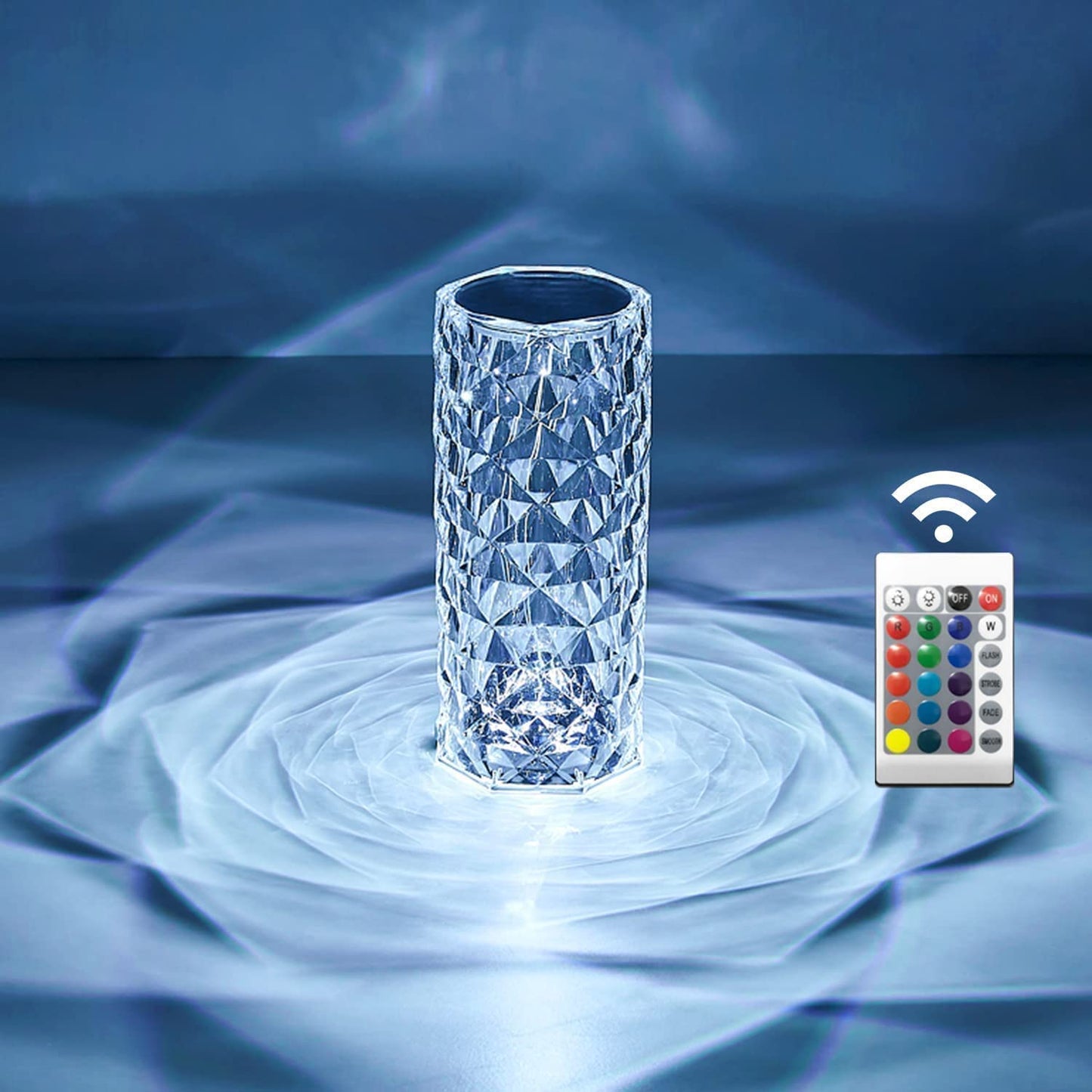 Crystal Lamp,16 Color Changing Rose Crystal Diamond Table Lamp,USB Rechargeable Touch Bedside Lamp Night Light with Remote Control
