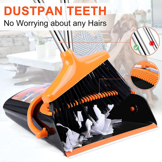 Broom Combo Extendable Sweeper Standing Dustpan 120 cm Long