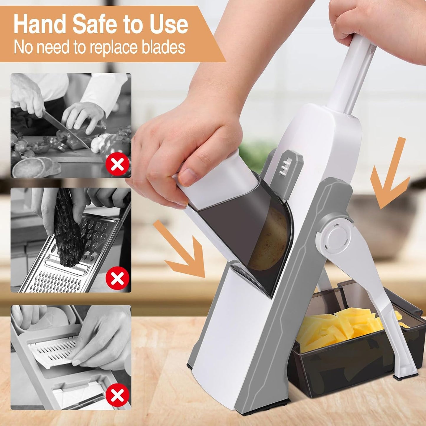 Vegetable Slicer Chopper Potatoes Cutter Gray