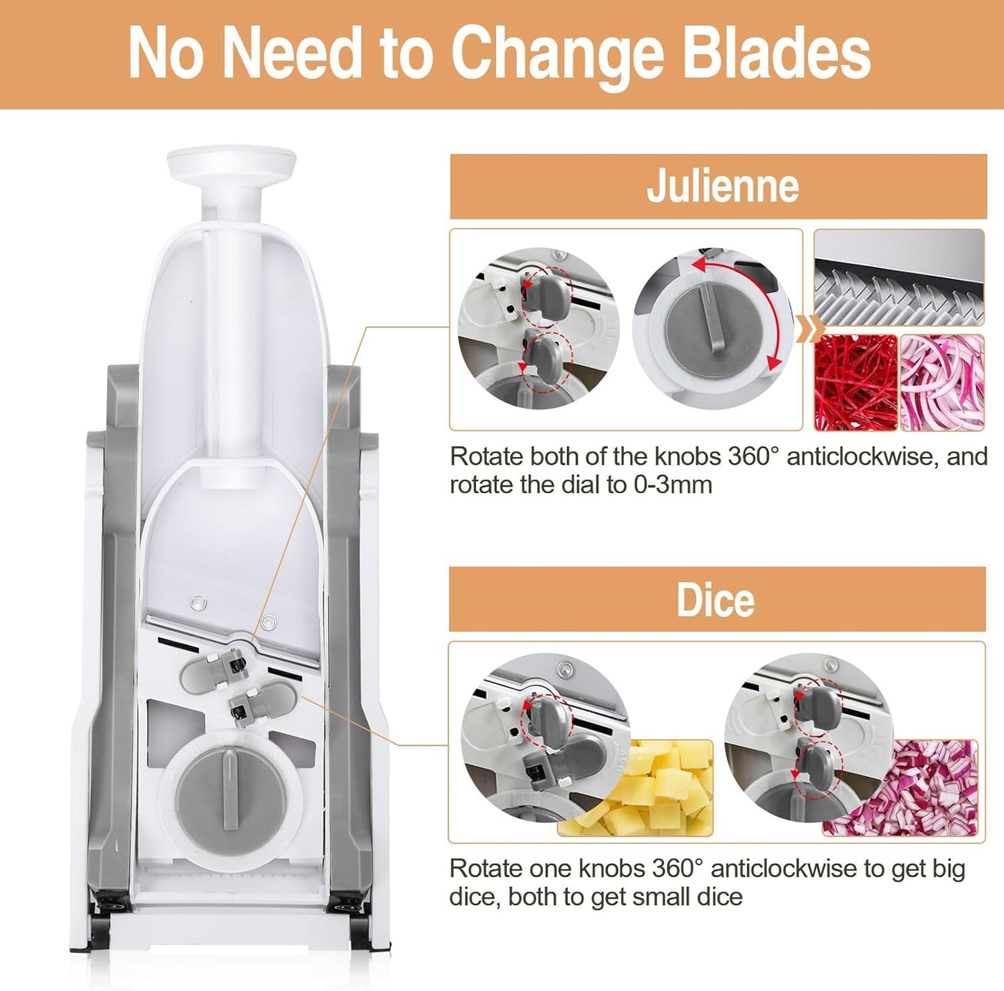 Vegetable Slicer Chopper Potatoes Cutter Gray