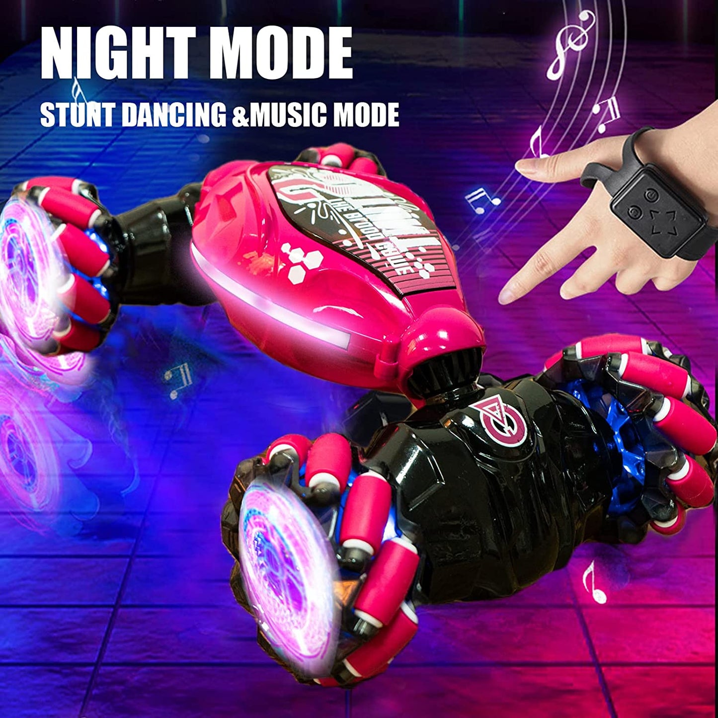 Gesture Sensing RC Stunt Car Pink