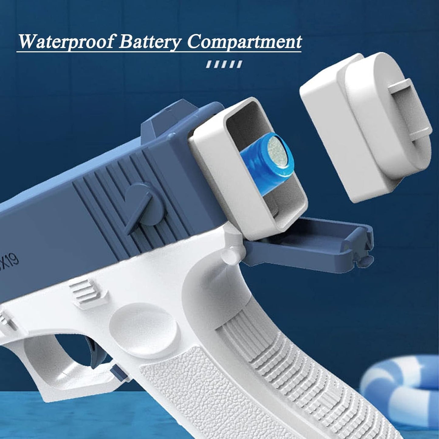 Electric Water Gun - Rechargeable Automatic Spray Gun for Kids and Adults (Blue)