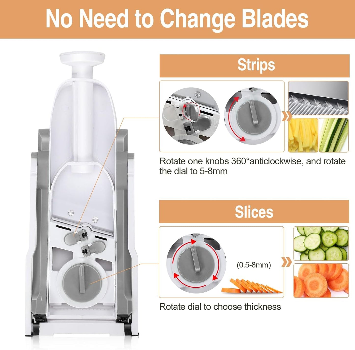 Vegetable Slicer Chopper Potatoes Cutter Gray