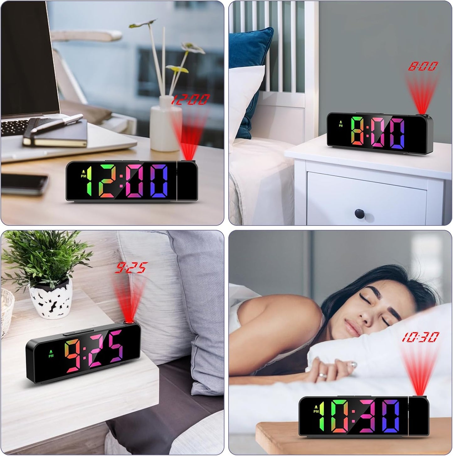 Projection Alarm Clock LED Display Table Clock
