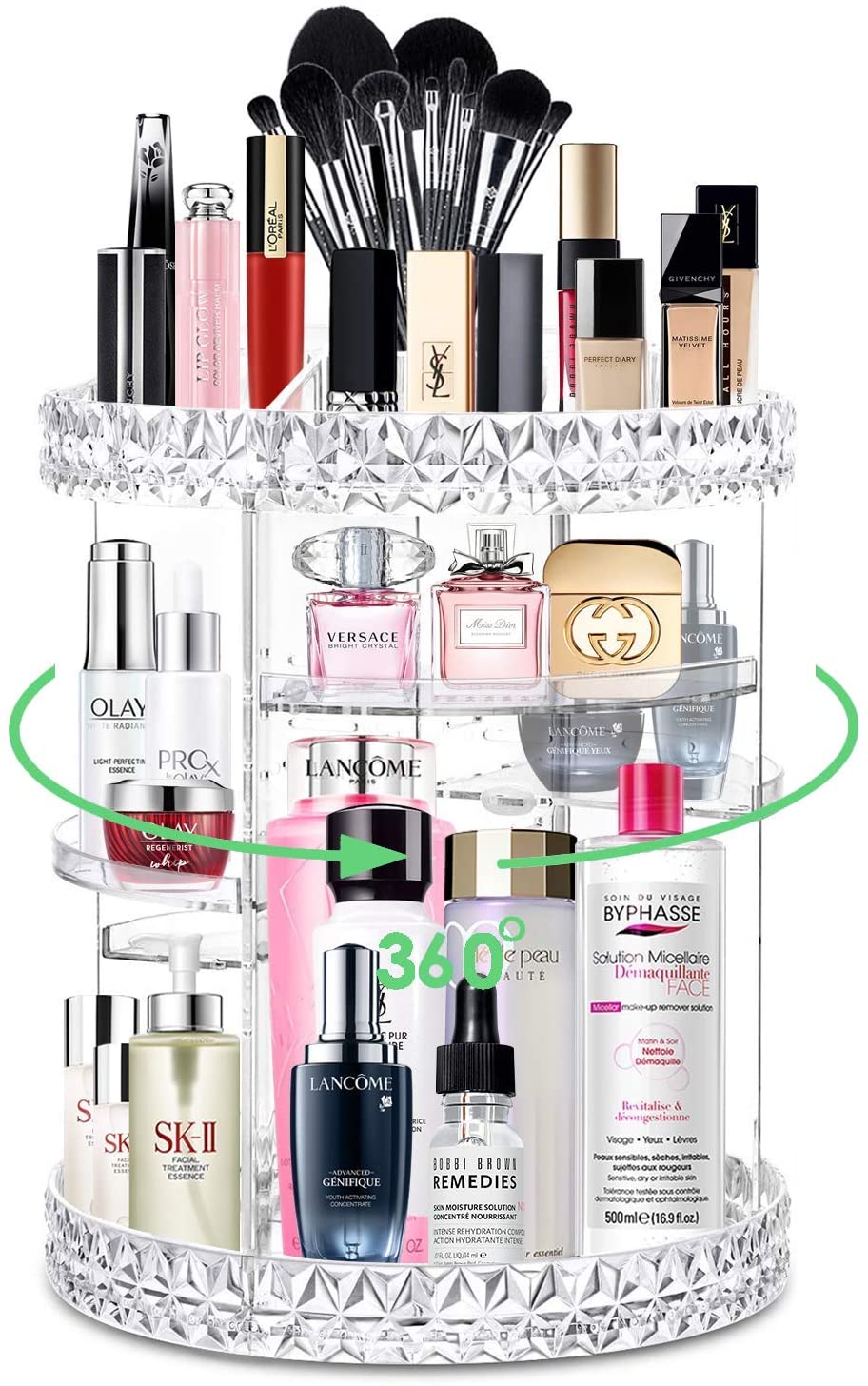 360-Degree Rotating Cosmetics Makeup Organizer