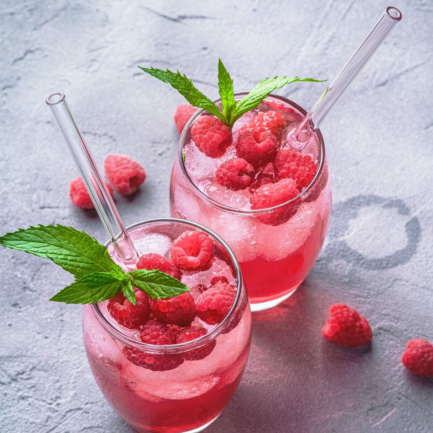 8 Pcs Reusable Glass Drinking Straws Set with Cleaning Brush