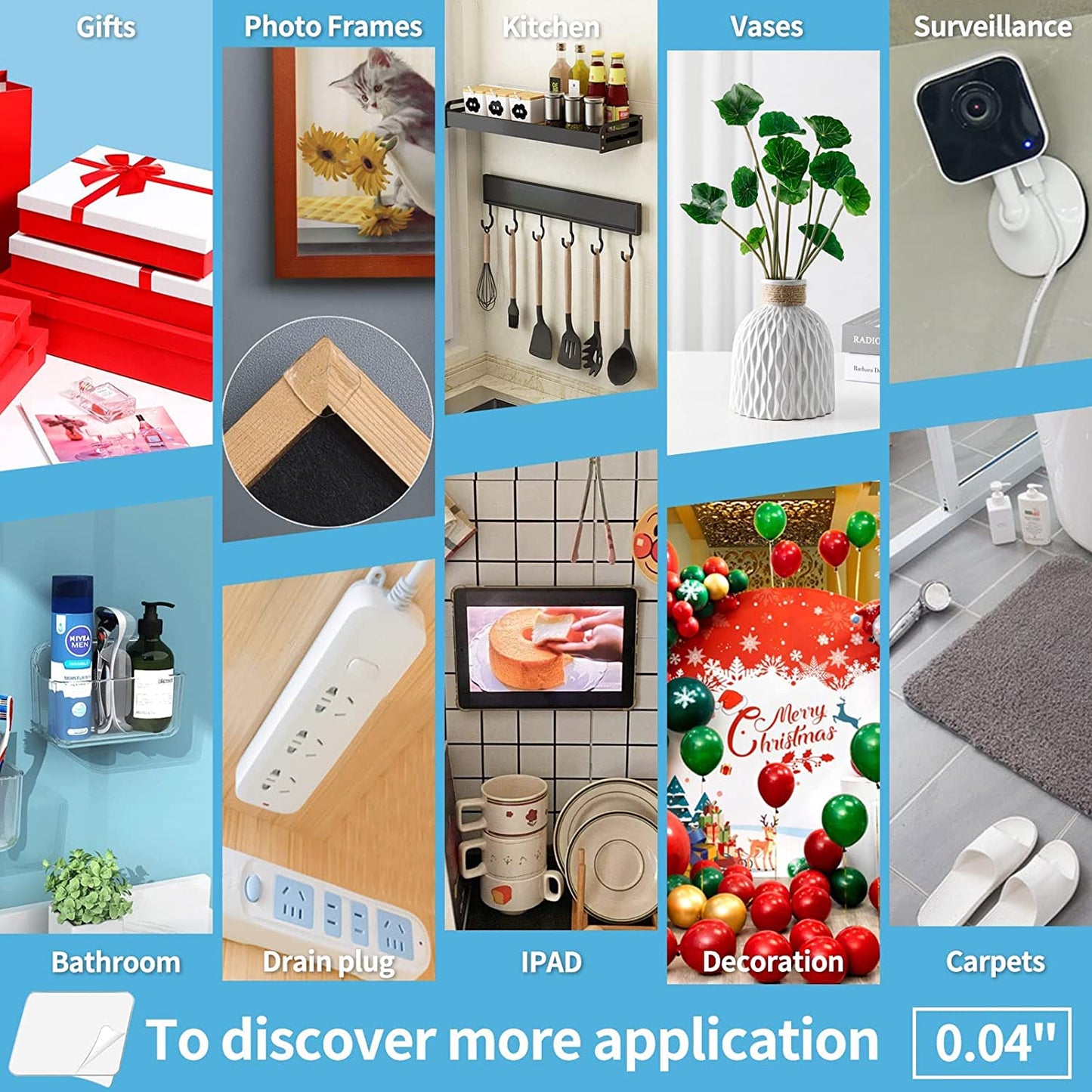 4 Pack Double Sided Nano Tape 300CM Multipurpose Transparent Foam Tape