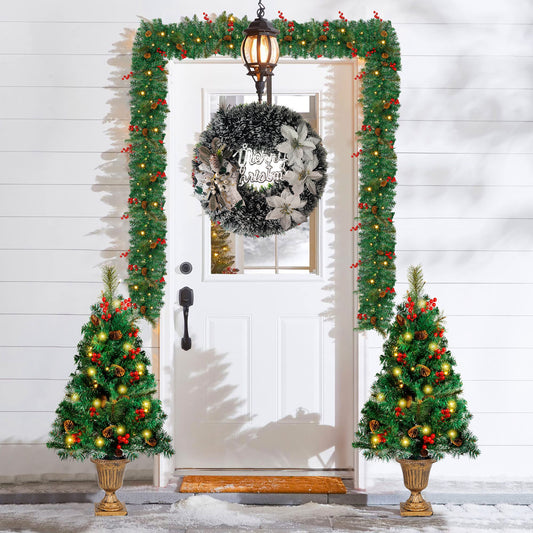 Christmas Wreath, Artificial Christmas Wreath for Front Door A