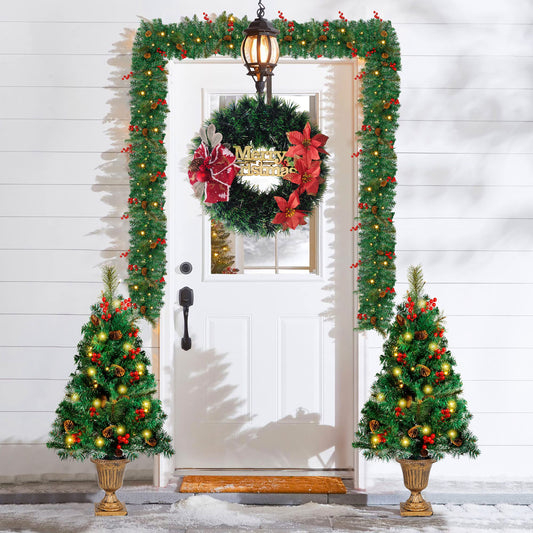 Christmas Wreath, Artificial Christmas Wreath for Front Door B