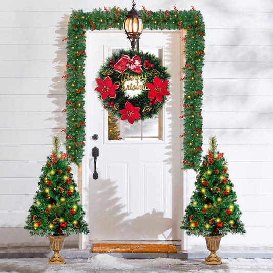 Christmas Wreath, Artificial Christmas Wreath for Front Door D