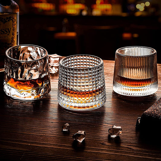 Rotatable Old Fashioned Glasses Dot 4 SET