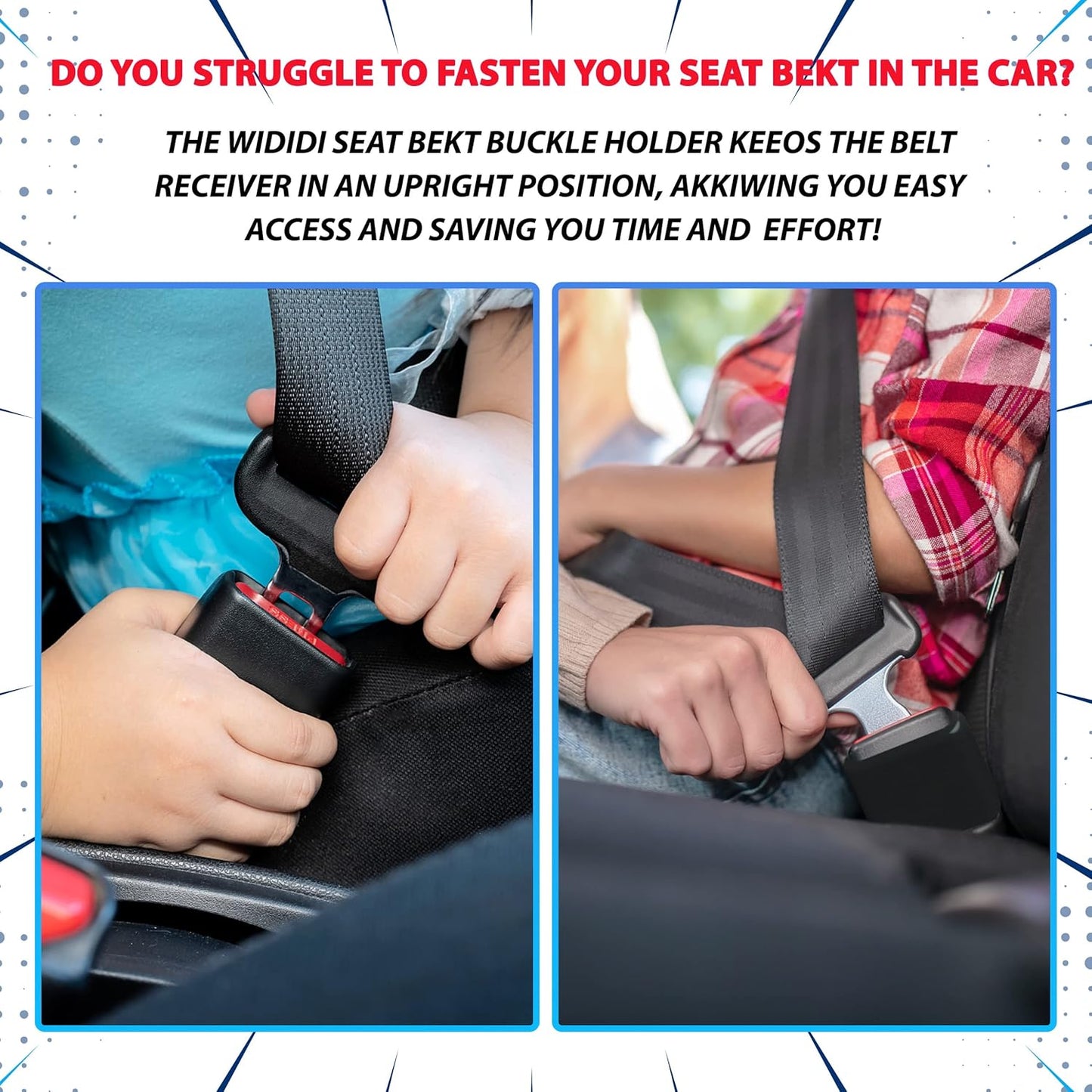 Silicone Seat Belt Buckle Retainer 2pc