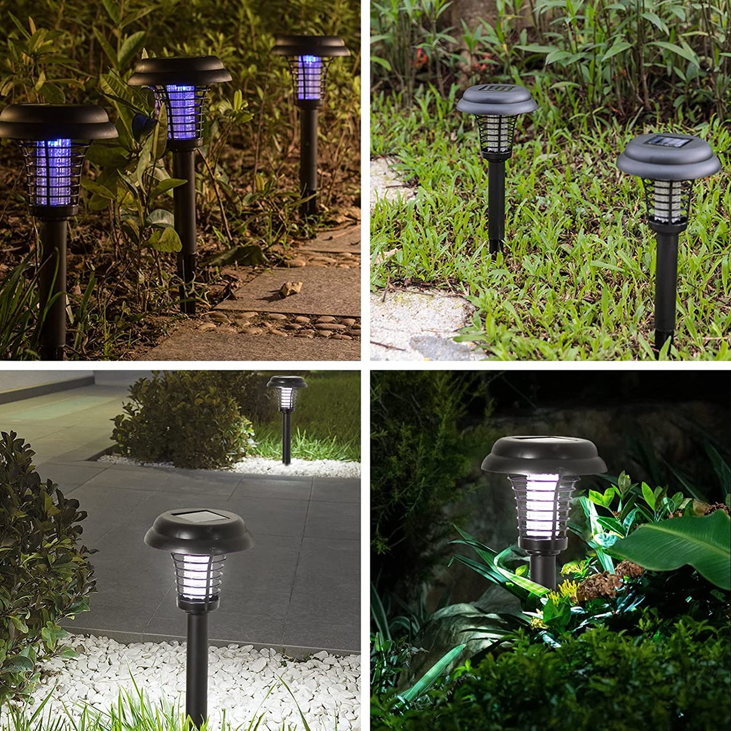 Solar Powered Garden Lawn LED Mosquito Killer Light - 2 pack