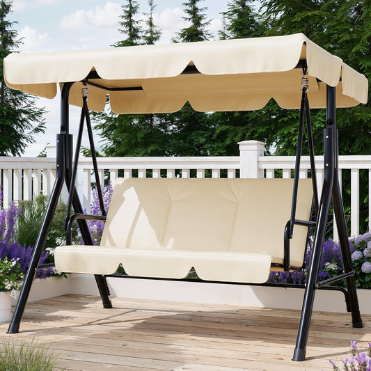 Outdoor Three-Seater Swing Chair - Sand