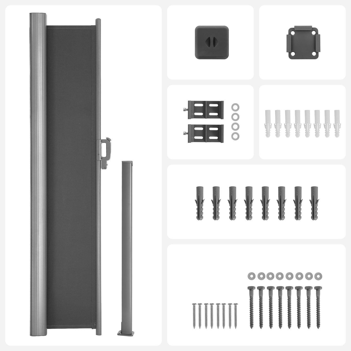 Premium Aluminium Side Awning for Balcony and Terrace 180x350cm
