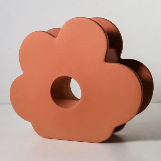 Morandi flower shape vase large red