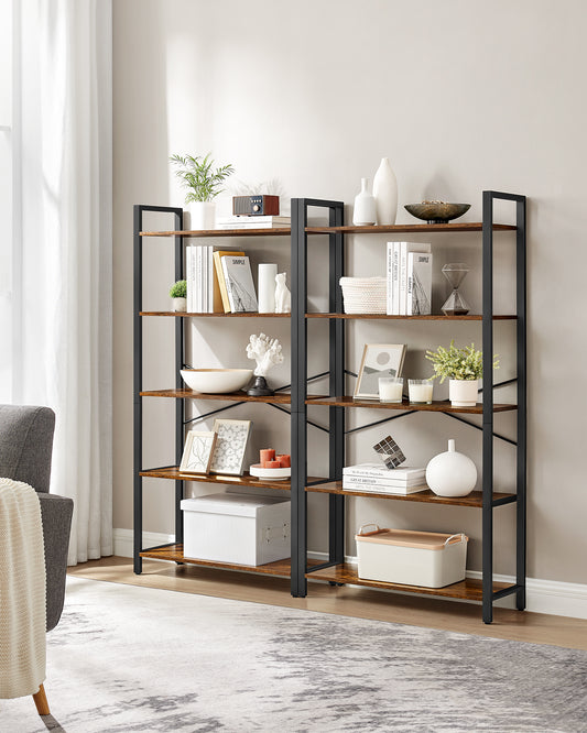 VASAGLE 5-Tier Bookshelf, Tall Bookcase, Shelving Unit