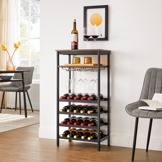 VASAGLE Wine Rack, Holds 20 Bottles, Wine Holder