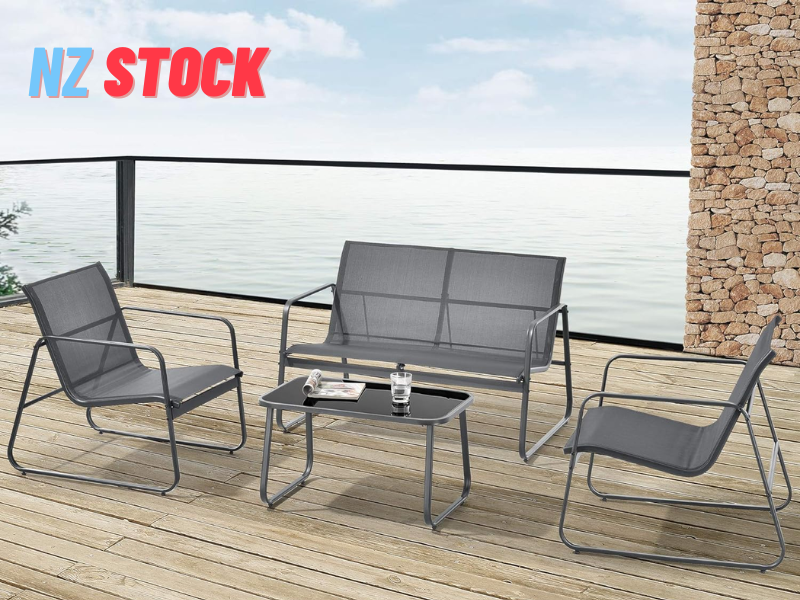 4-Piece Garden Outdoor Furniture Set, Sectional Patio Bistro Set